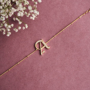 Roman Initial Bracelet -