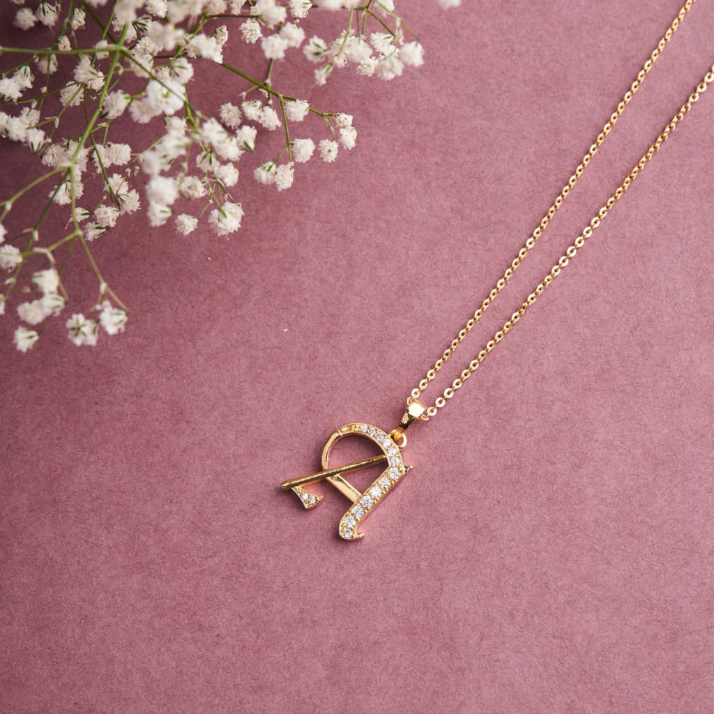 Roman Initial Necklace -