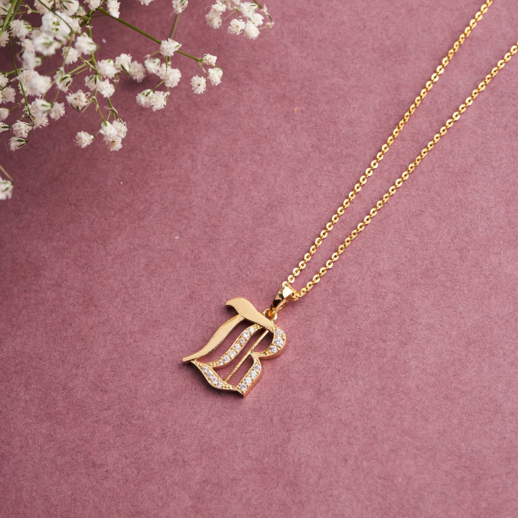 Roman Initial Necklace - B