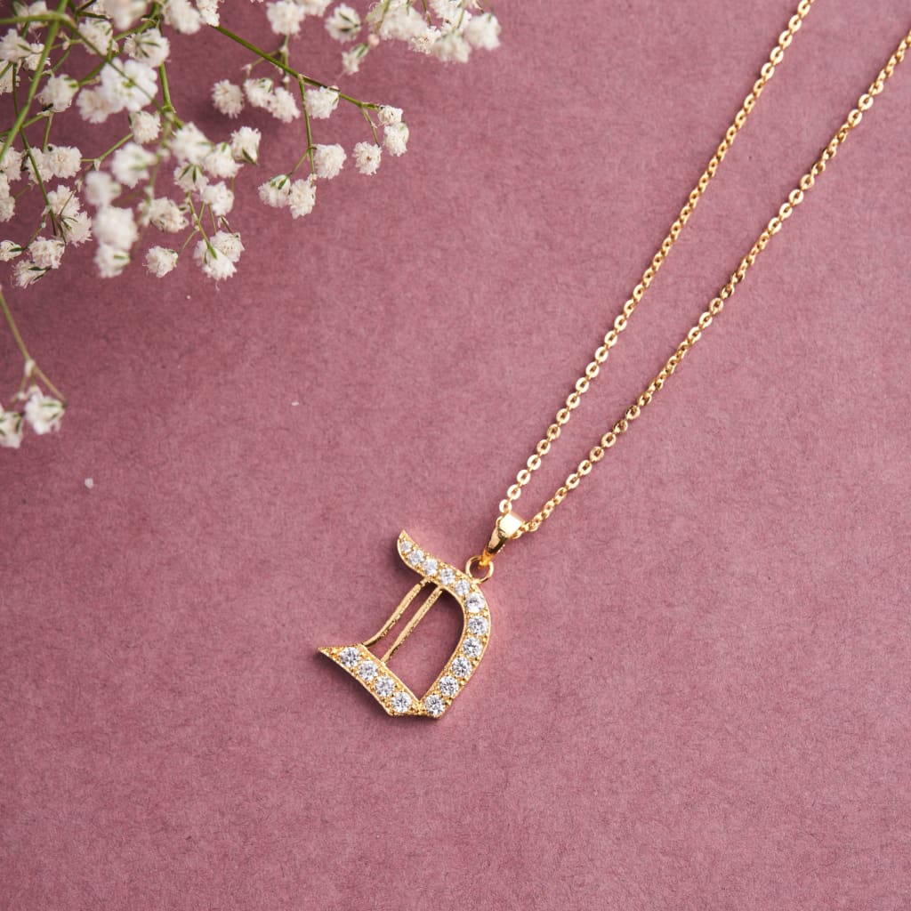 Roman Initial Necklace - D
