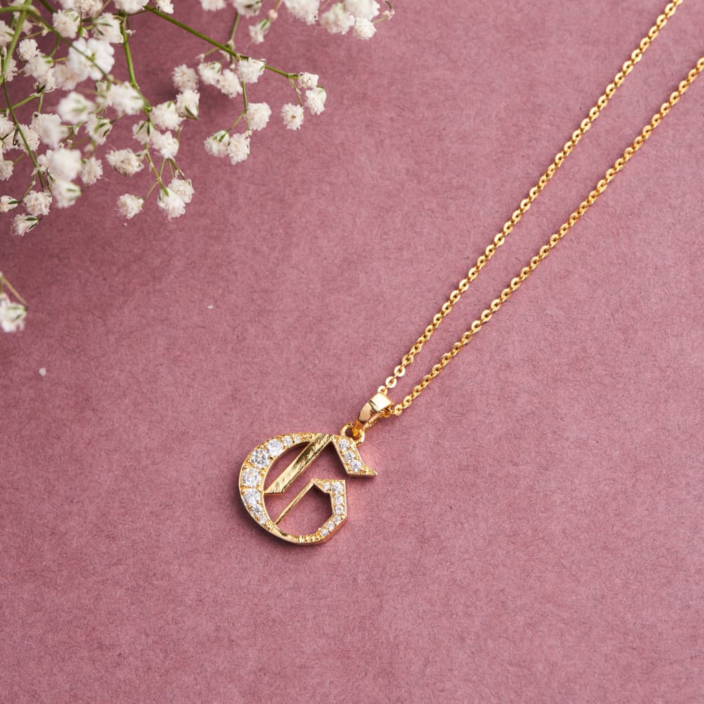 Roman Initial Necklace - G