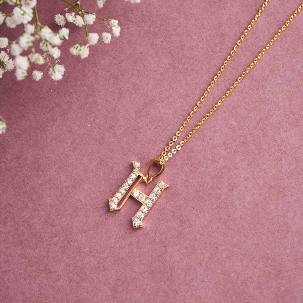 Roman Initial Necklace - H
