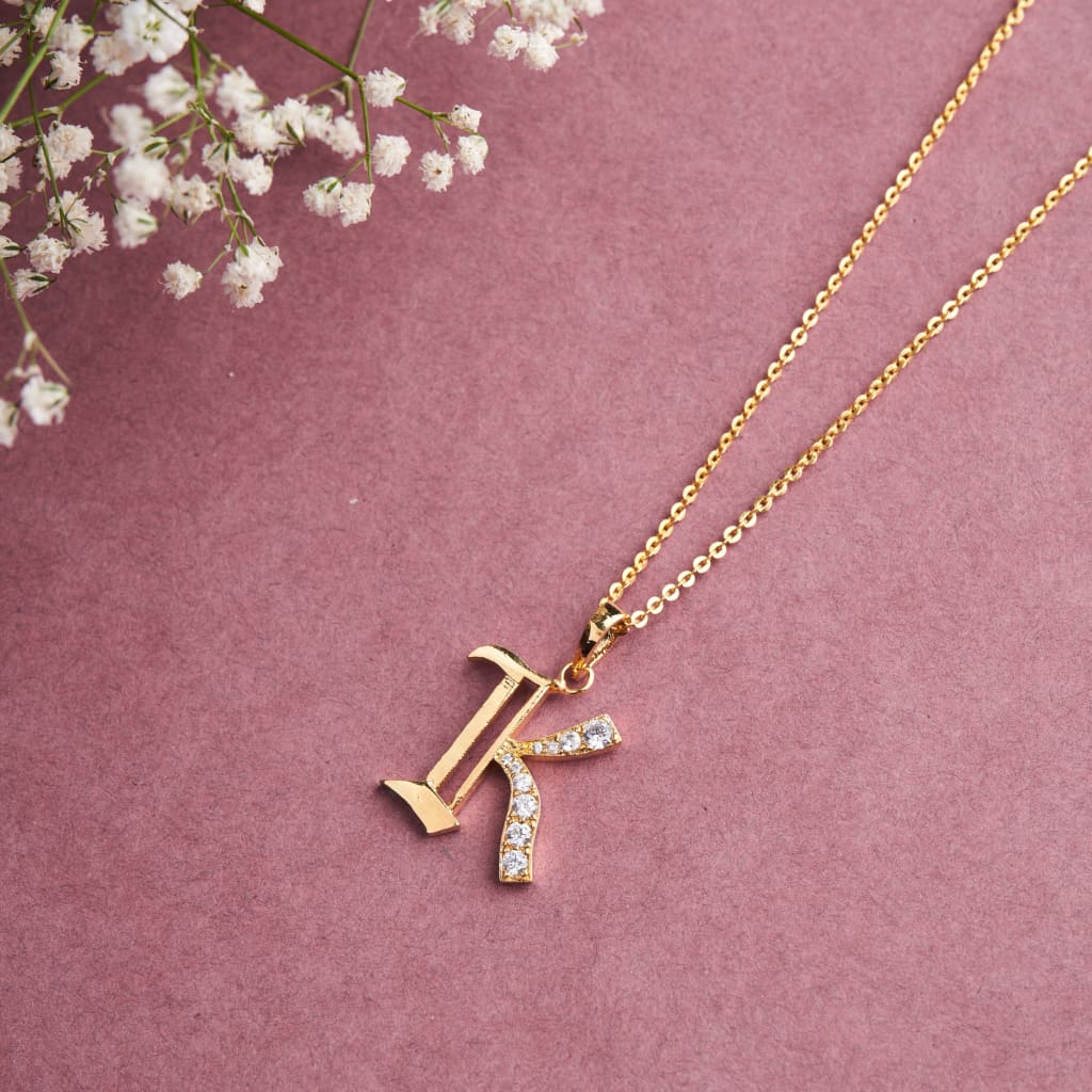 Roman Initial Necklace - K