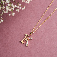 Roman Initial Necklace - K