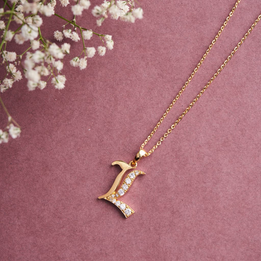 Roman Initial Necklace - L