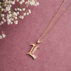 Roman Initial Necklace - L
