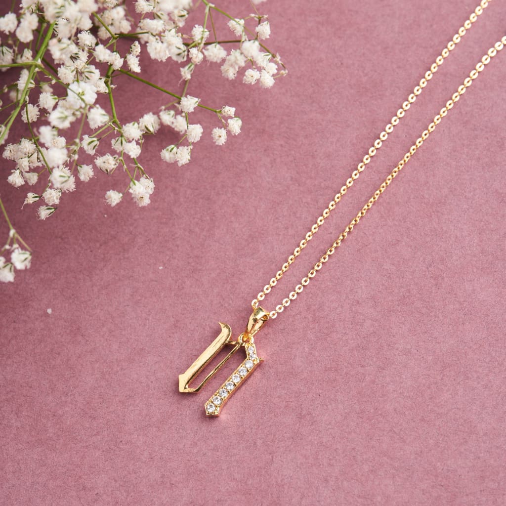 Roman Initial Necklace - N