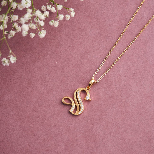 Roman Initial Necklace - S