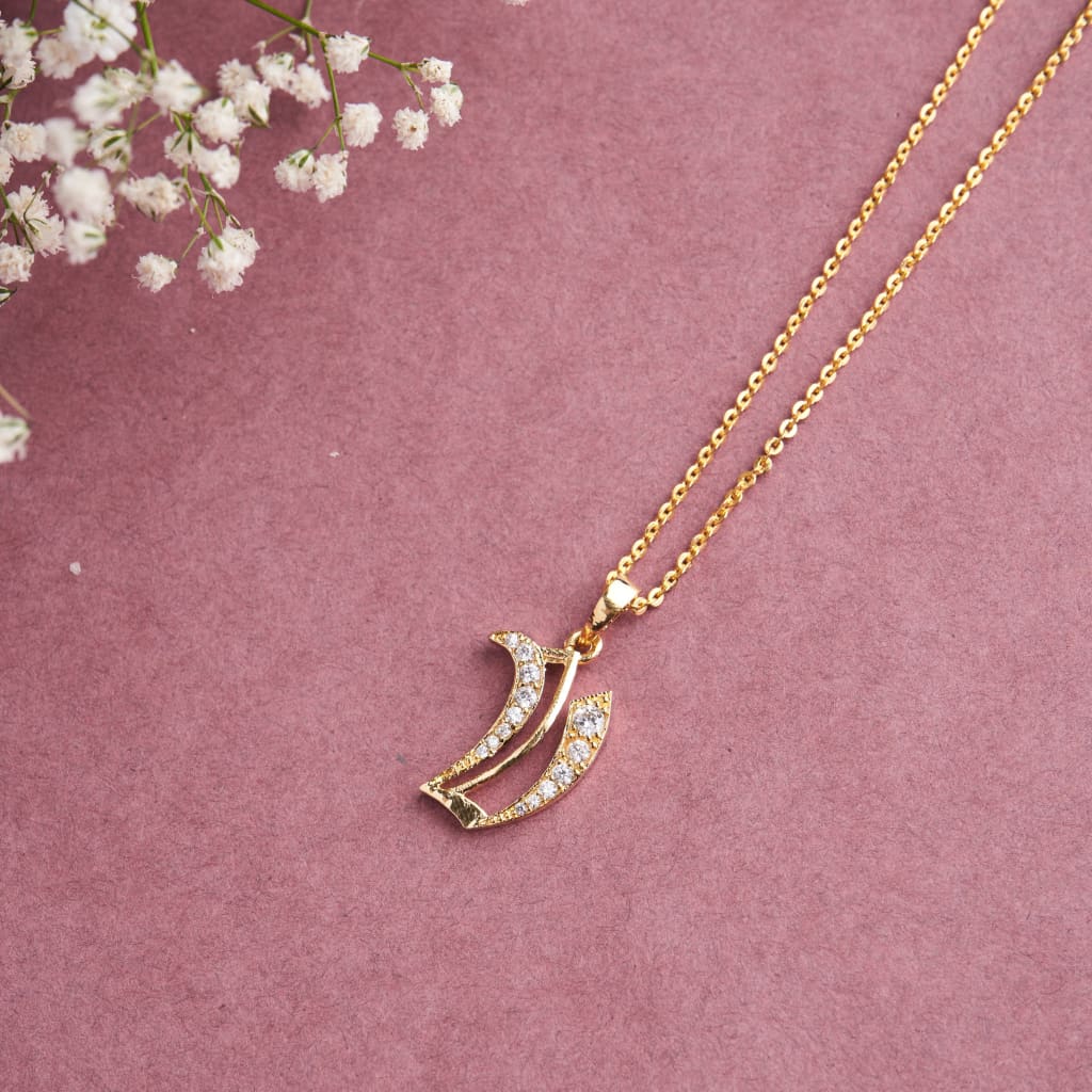 Roman Initial Necklace - V