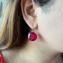Load image into Gallery viewer, Round Drop Earrings - Red
