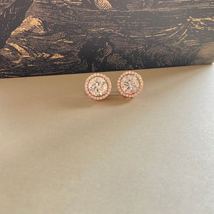 Round Solitaire Studs - Gold