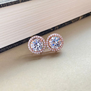 Round Solitaire Studs - Rose