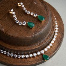 Load image into Gallery viewer, Saba Necklace Set - Green&amp;Gold
