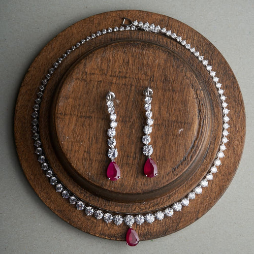 Saba Necklace Set - Red