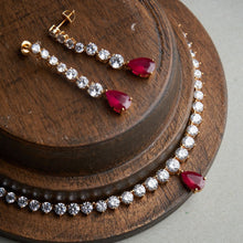 Load image into Gallery viewer, Saba Necklace Set - Red&amp;Gold

