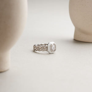 Sky Ring - White&Silver / US 6
