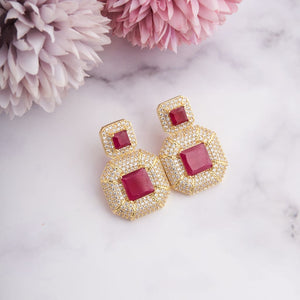 Tamia Earrings - Red&Gold
