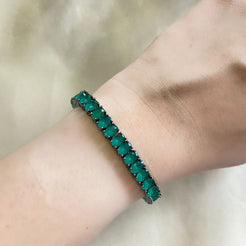 Tess Bracelet - Gunmetal - Green