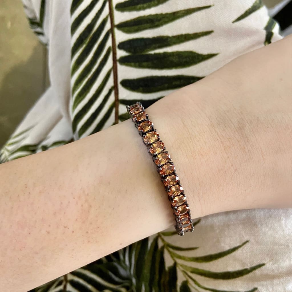 Tess Bracelet - Gunmetal - Yellow
