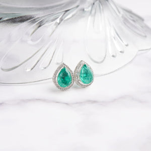 Xylia Earrings - Green&Silver