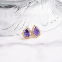 Load image into Gallery viewer, Xylia Earrings - Purple&amp;Gold
