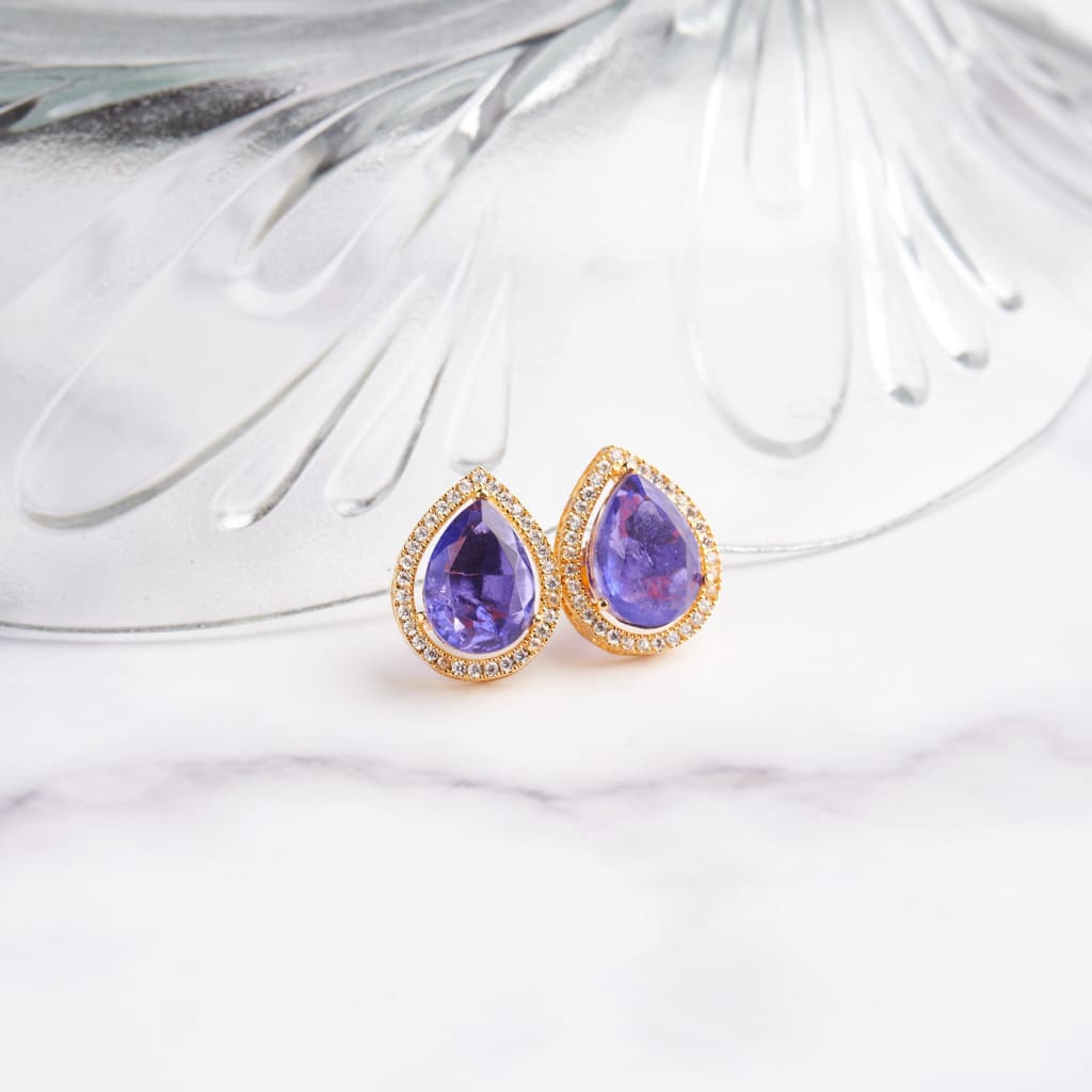 Xylia Earrings - Purple&Gold