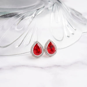 Xylia Earrings - Red&Silver
