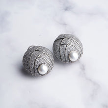 Load image into Gallery viewer, Zoya Earrings - Gunmetal - White
