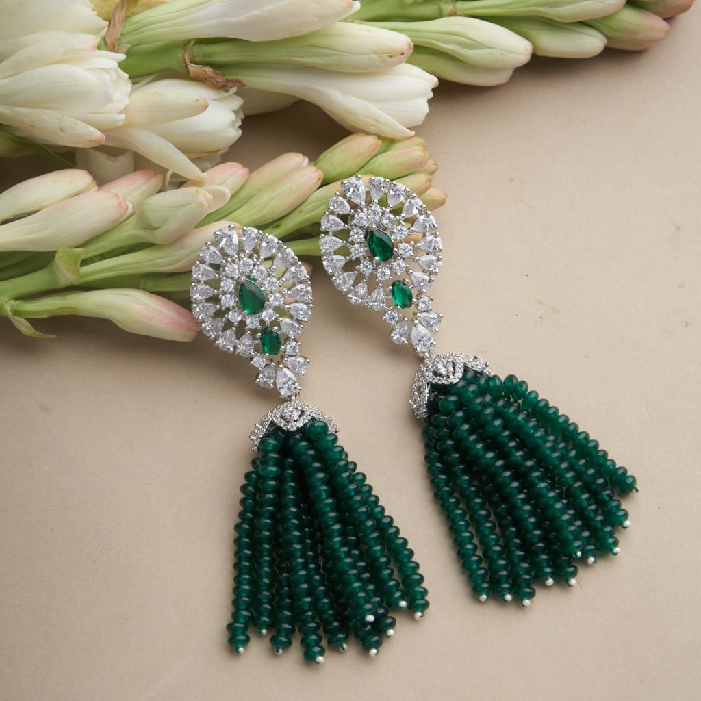 Zwaan Earrings - Green