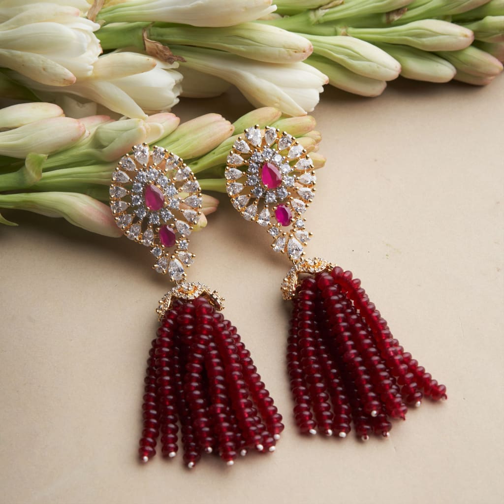 Zwaan Earrings - Red&Gold